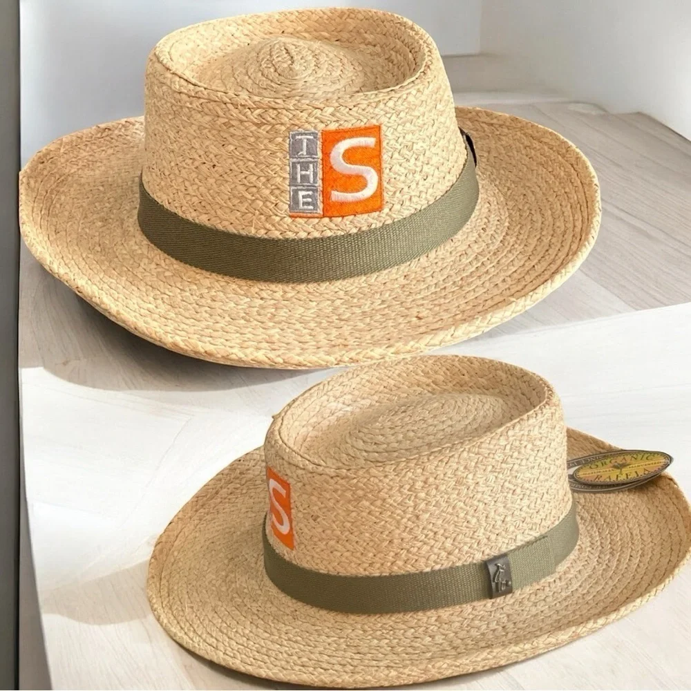 SCALA Straw Raffia Gamblers Hat 100%  Neutral Color Size L/XL NEW Golf Sun Ready - Picture 2 of 10